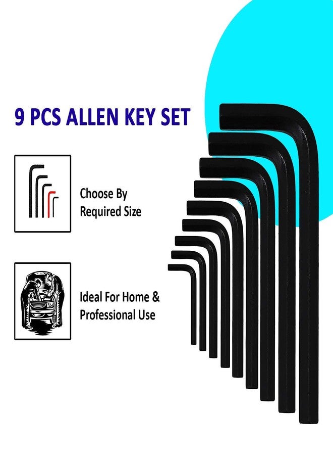 PERFECT TECH Combo 2 Pcs Nose Plier 6 Inch | 9 Pcs Allen Key Set | Combination Long Nose Cutting | Hex Allen Key Set | Tools Kit | Socket Wrench Allen Key | Industrial & Plumber Hand Tools - Image 2