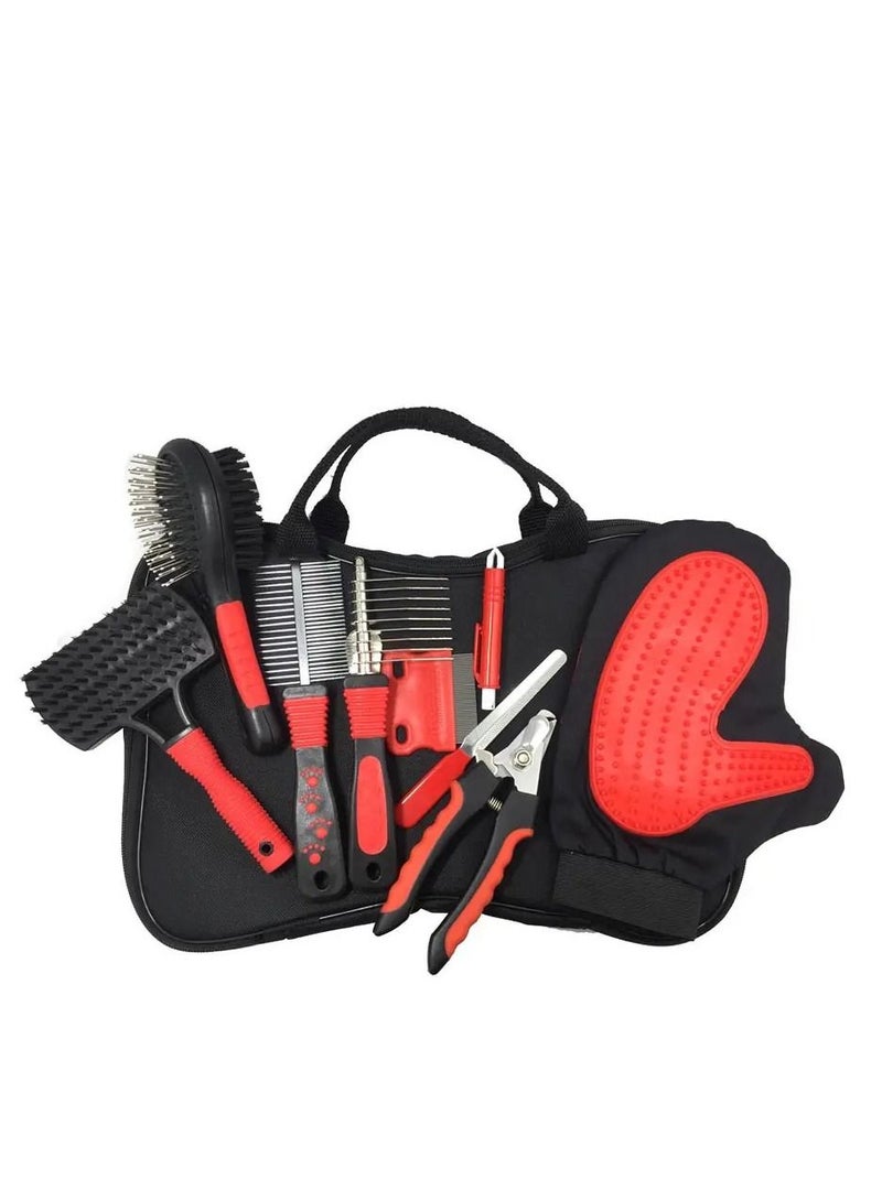 Altheqa 8 in 1 Pet Grooming Kit Pets Combs and Nail Scissors Pet Cleaning Grooming Products for Dogs Cats - Image 1