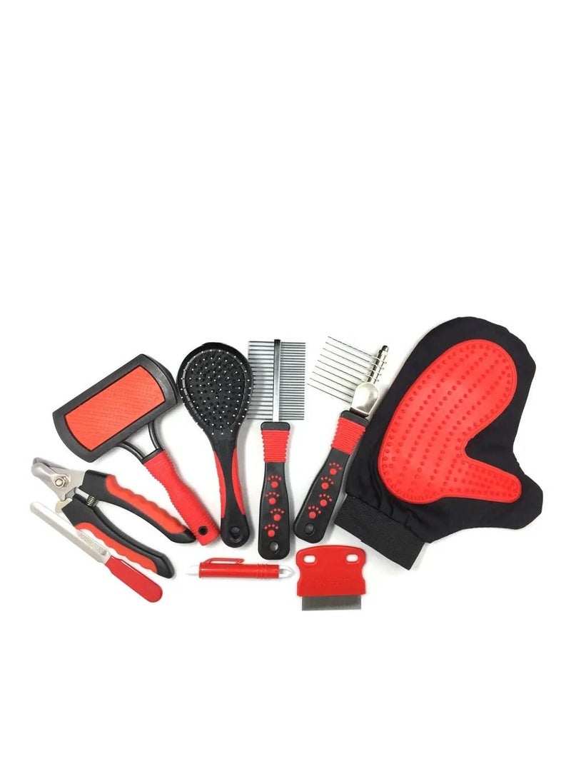 Altheqa 8 in 1 Pet Grooming Kit Pets Combs and Nail Scissors Pet Cleaning Grooming Products for Dogs Cats - Image 2