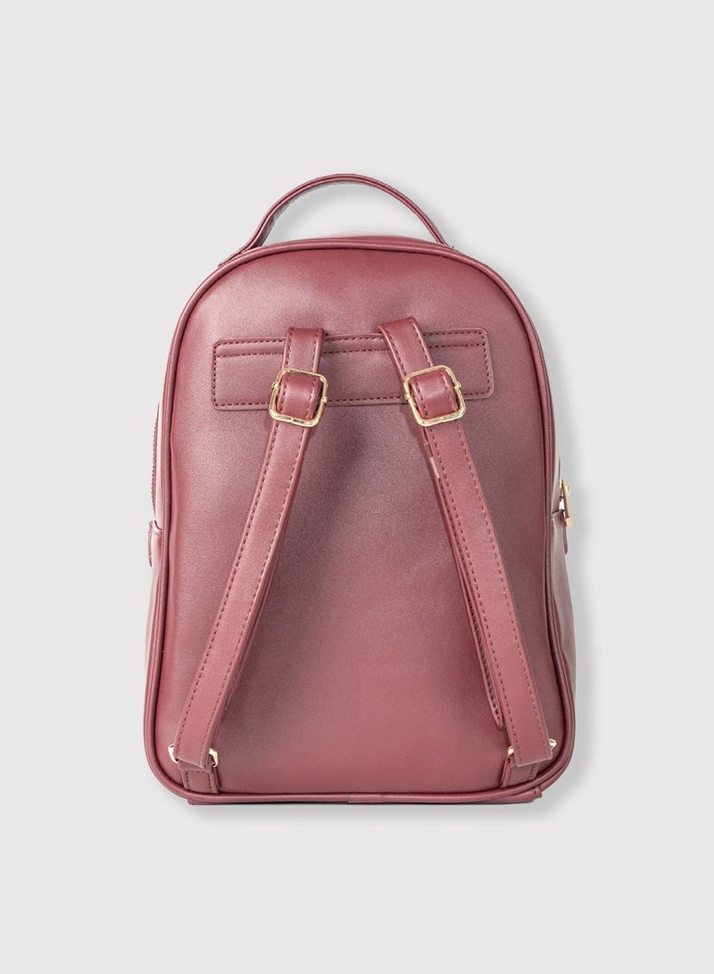 AMICA Luz Quilted Fashion Backpack Bag for Women-Plum Red - Image 4
