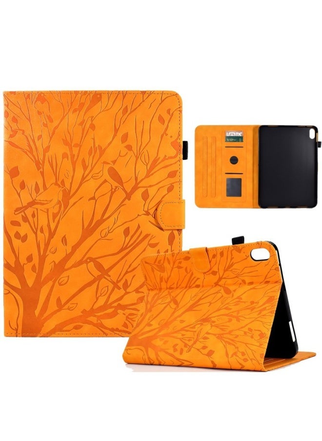 Suitable For Ipad 10.9 Leather Case Mini6 Rich Tree Embosed Pattern Card Bracket Protective Case Small Pad-Color:Black-Applicable Model:IPAD MINI12345