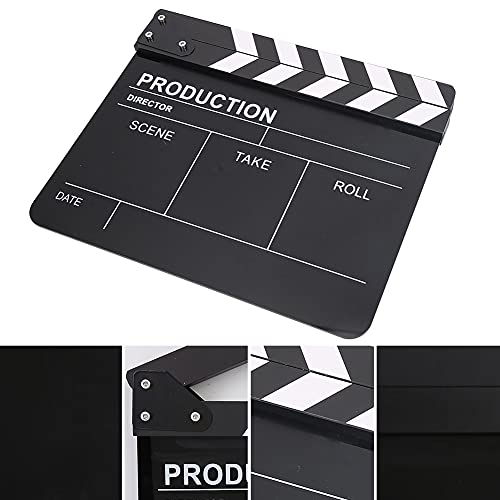Acouto Director Clip Board Acrylic Director Scene Clapperboard TV Movie Action Board Film Cut Prop with Pen Directors Clapperboard 11.8 x 9.8 x 0.7inch (Black) - Image 5