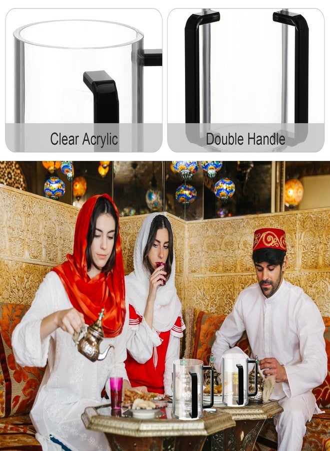 Tobeelec كوبان لغسل اليدين من توبيليك بمقبضين، كوب أكريليك شفاف لغسل اليدين للطقوس اليهودية وغسل اليدين (مقبض أسود) - Image 3
