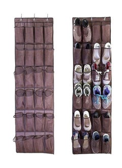 Generic 24 Grid Shoe Bag Door Hanging Bag Brown  - Image 1