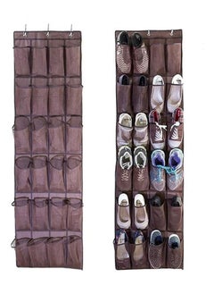 Generic 24 Grid Shoe Bag Door Hanging Bag Brown  - Image 3