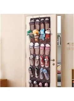 Generic 24 Grid Shoe Bag Door Hanging Bag Brown  - Image 2