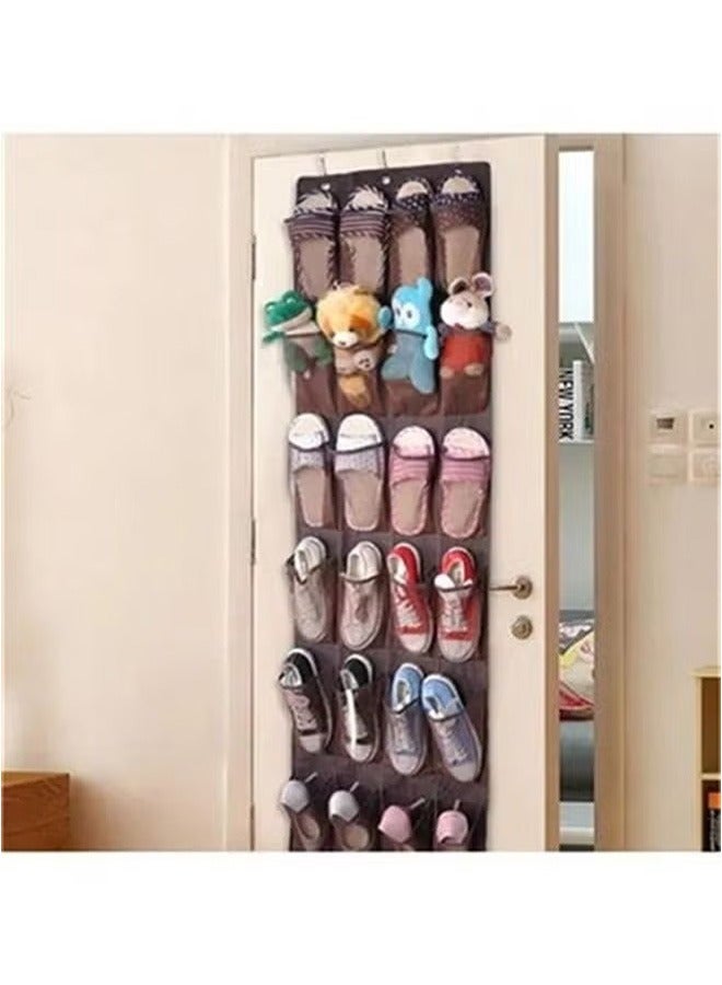 24 Grid Shoe Bag Door Hanging Bag Brown  - Image 2