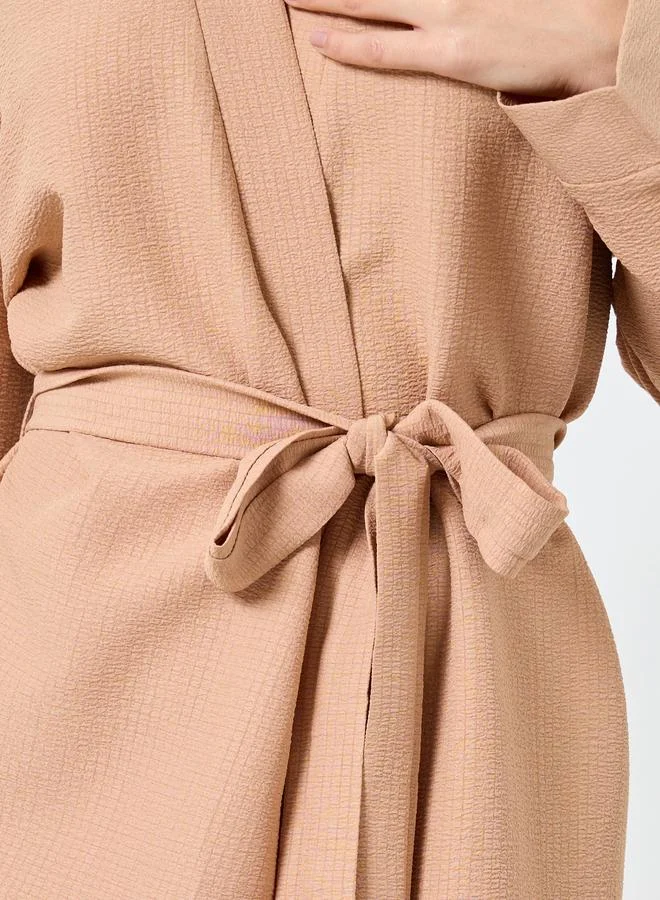 Take Two Take Two Textured Solid Robe with Tie Belt