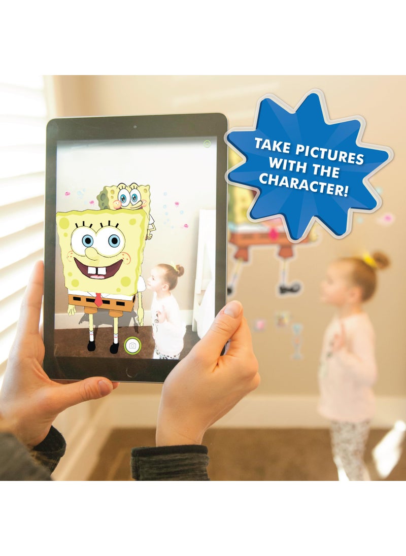 Wall Palz Spongebob Squarepants Wall Decal - 20"" Spongebob Stickers with 3D Augmented Reality Interaction - Spongebob Bedroom Decor