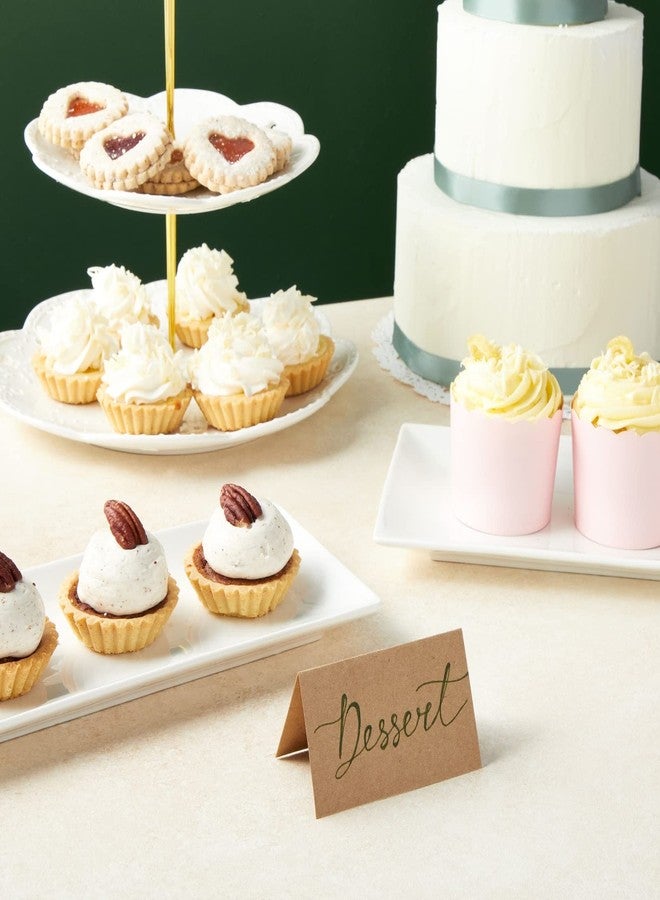 Juvale 200 Pack Kraft Paper Place Cards for Table Setting - Blank Name Cards for Wedding Reception, Baby Shower, Table Numbers (3.5 x 2 In, Brown) - Placecards - Image 3