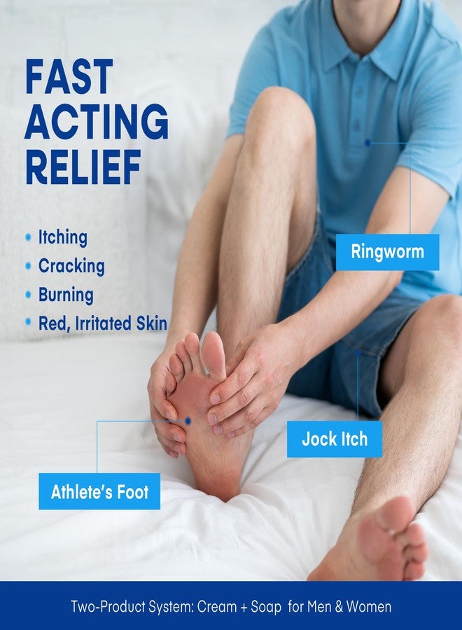 Hermon Clotrimazole Antifungal Treatment Cream & Soap Kit: Antifungal Cream for Athletes Foot, Jock Itch, Ringworm with Anti Fungal Soap - Relieves Itching Burning Cracking - 57g Tube / 113g Bar - Image 4