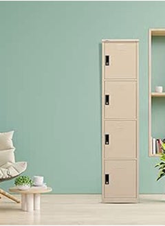RIGID Steel Curved 4 Doors locker Beige 180x38x46.5cm  - Image 1