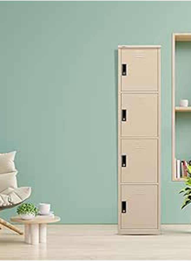 RIGID Steel Curved 4 Doors locker Beige 180x38x46.5cm  - Image 1