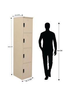 RIGID Steel Curved 4 Doors locker Beige 180x38x46.5cm  - Image 2