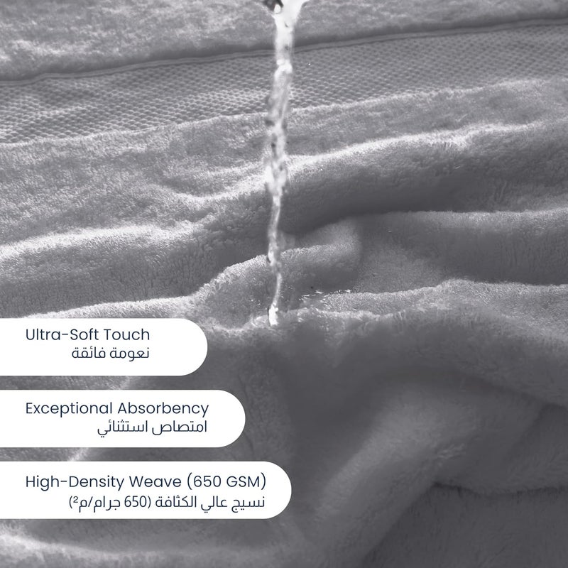 أريكا منشفة وجه ariika Seinna رمادي (مجموعة من 2) 100×50 سم - مصنوعة من قطن مصري جيزة 86 %100، خيوط مزدوجة عالية الشد للنعومة والمتانة - Image 5