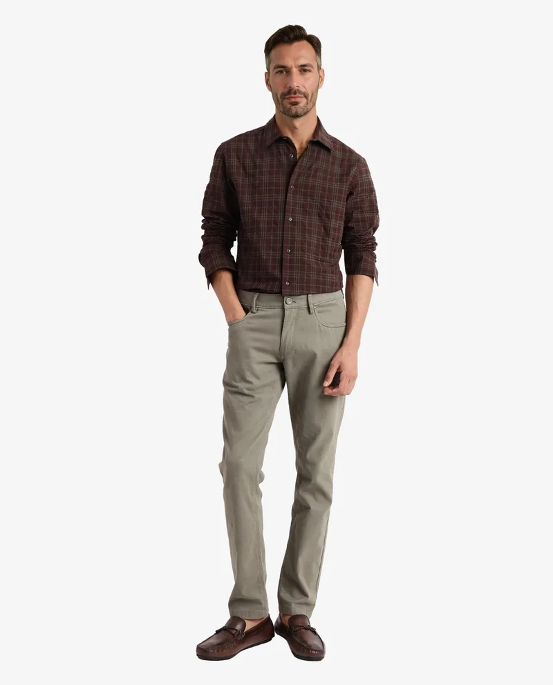 Rare Rabbit Rare Rabbit Men Revers Brown Cotton Fabric Regular Collar Full Sleeve Regular Fit Check Shirt