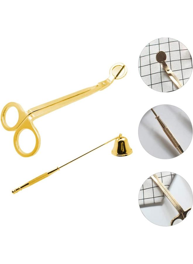 NIBEMINENT Wick Trimmer Candle Accessory Set Gold - Image 4