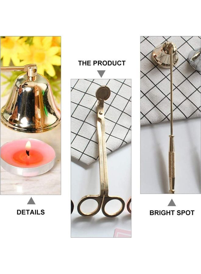 NIBEMINENT Wick Trimmer Candle Accessory Set Gold - Image 3