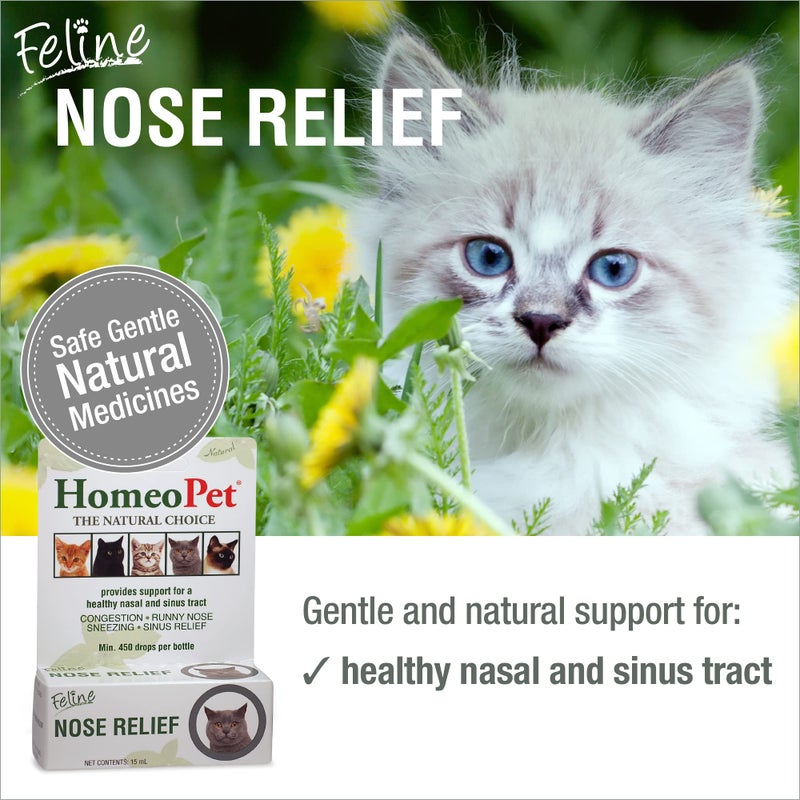 HomeoPet Feline Nose Relief, Natural Nasal and Sinus Medicine for Cats, Pet Medicine, 15 Milliliters - Image 2