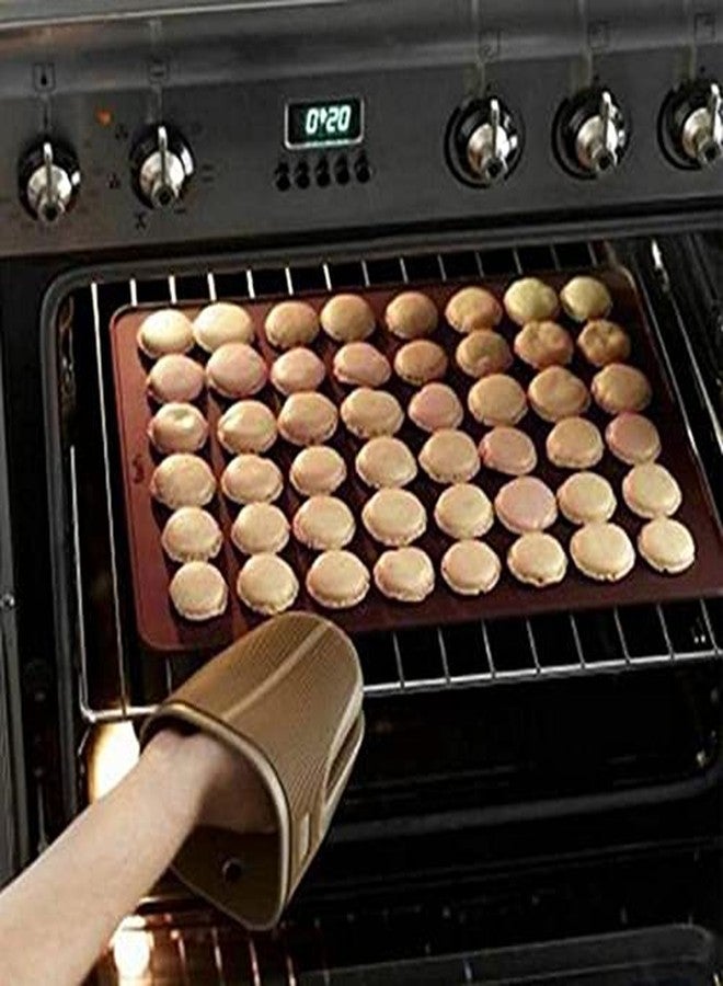 ARTIWARE Food Grade Silicone Brown color Macaron Baking Kit Tray Set w. Piping Pot 4 types of nozzles & 1 Cleaning Scrubbing pad non stick reusable Macaroon Baking Supplies - Image 4