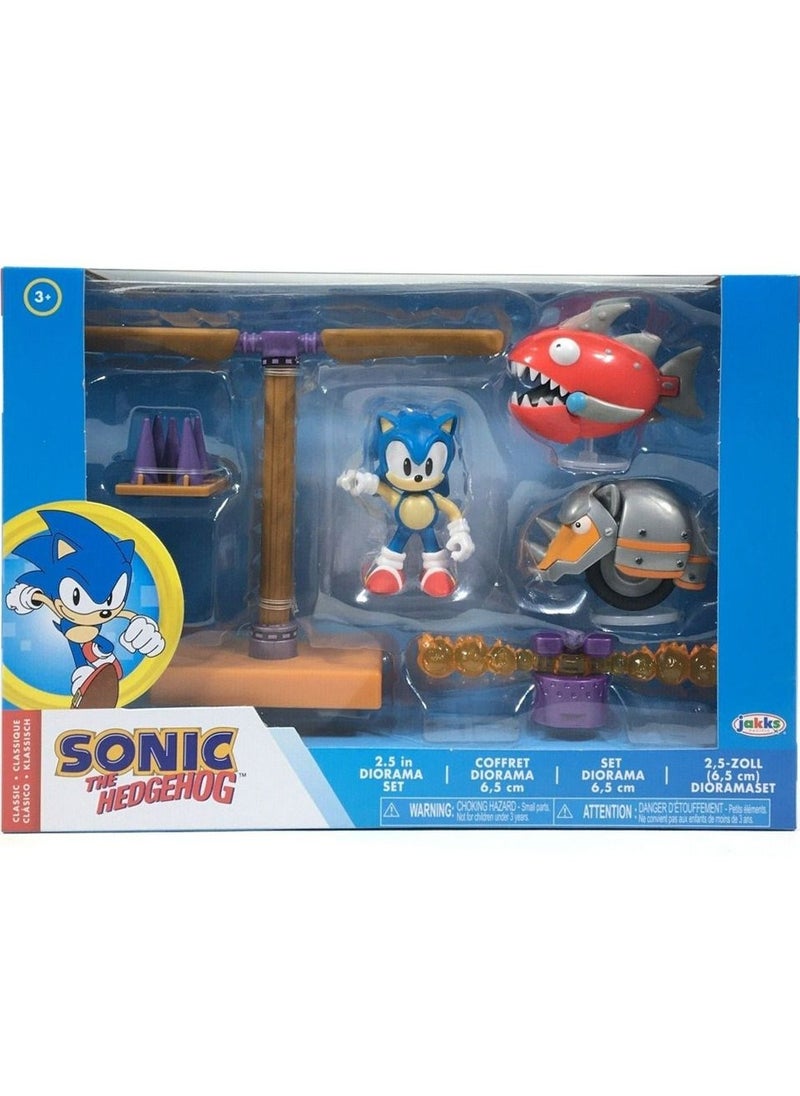 Sonic The Hedgehog Sonic The Hedgehog Figure Diorama Set 2.5 inch 