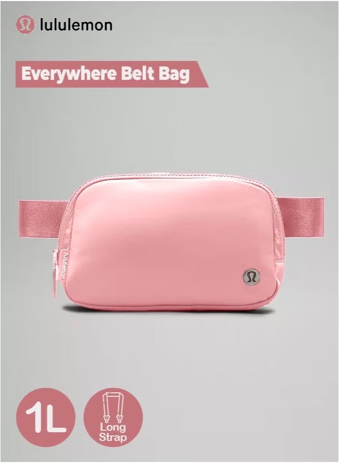 لولوليمون حقيبة الخصر "إيفريوير" باللون وردي، مدمجة ومريحة، مزودة بأماكن تخزين بسحابات، جيب خارجي سهل الوصول، وجيب داخلي لتخزين الأساسيات للتنقل - Image 1