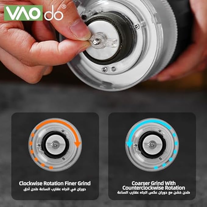 VAOdo Electric Coffee Grinder Mini Cordless Automatic Coffee Bean Grinder Ceramic Grinding Core With Coffee Scoop And Cleaning Brush With Multiple Grinding Settings For Beans Nuts Grains - Image 2