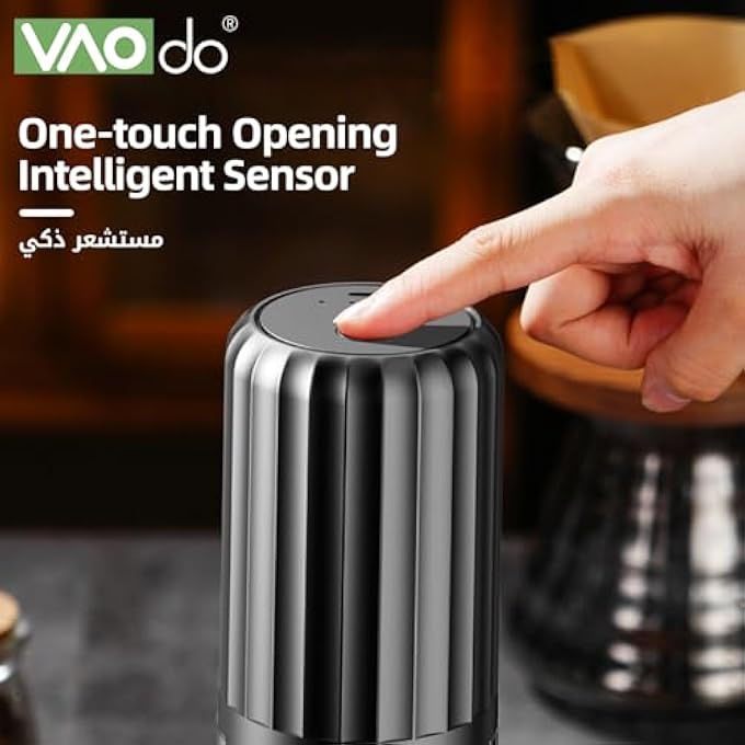 VAOdo Electric Coffee Grinder Mini Cordless Automatic Coffee Bean Grinder Ceramic Grinding Core With Coffee Scoop And Cleaning Brush With Multiple Grinding Settings For Beans Nuts Grains - Image 3