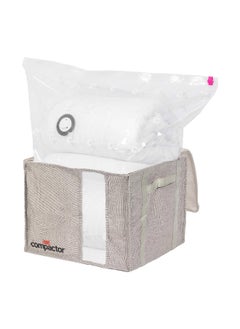 COMPACTOR Space Saving Semi Rigid Zipper Closure Vacuum Storage Box Grey and Clear 125 L RAN10118  - Image 1