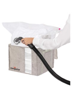 COMPACTOR Space Saving Semi Rigid Zipper Closure Vacuum Storage Box Grey and Clear 125 L RAN10118  - Image 2