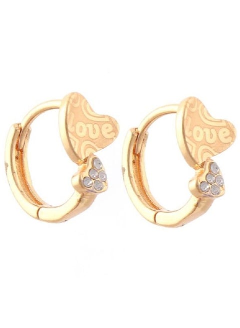 Earrings (Tkahh) Cubic Zircon For Women - Golden Color 189