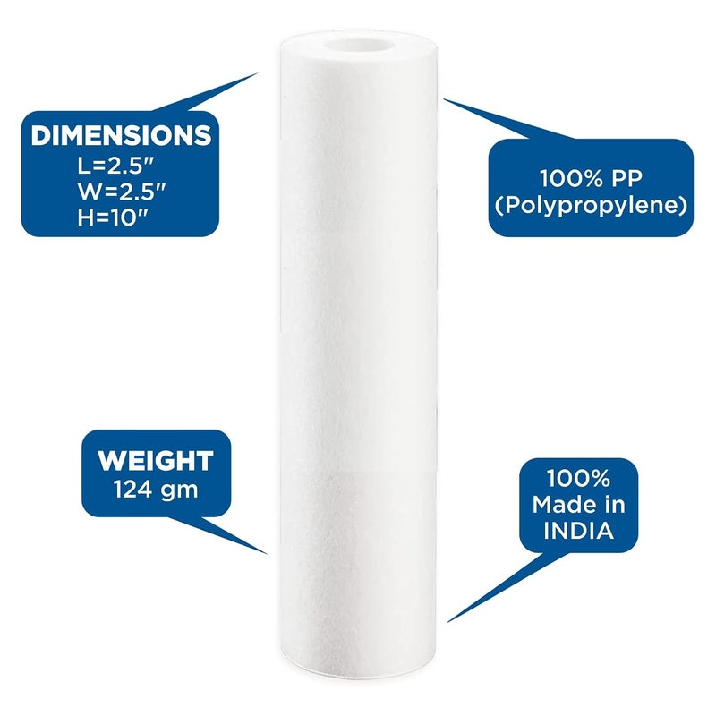 PLink Classic Spun Filters for Water Purifiers 100 Polypropylene Durable Long Lasting Qty 5 Size 10 Inch Suitable for All RO Water Purifiers - Image 2