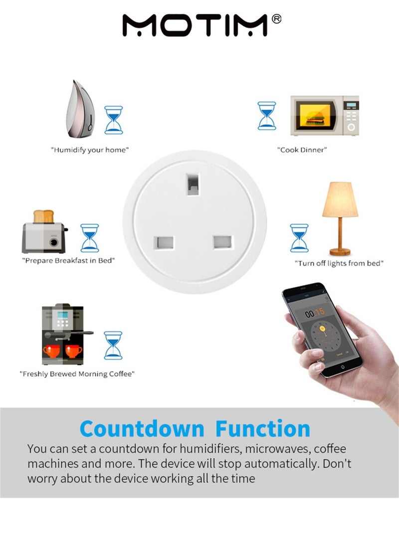 Motim 4 Pack WiFi Smart Plug 16A WLAN Smart Socket with  WiFi Plug Socket Remote Voice Control Works with Alexa Google Home for Home Automation - Image 5