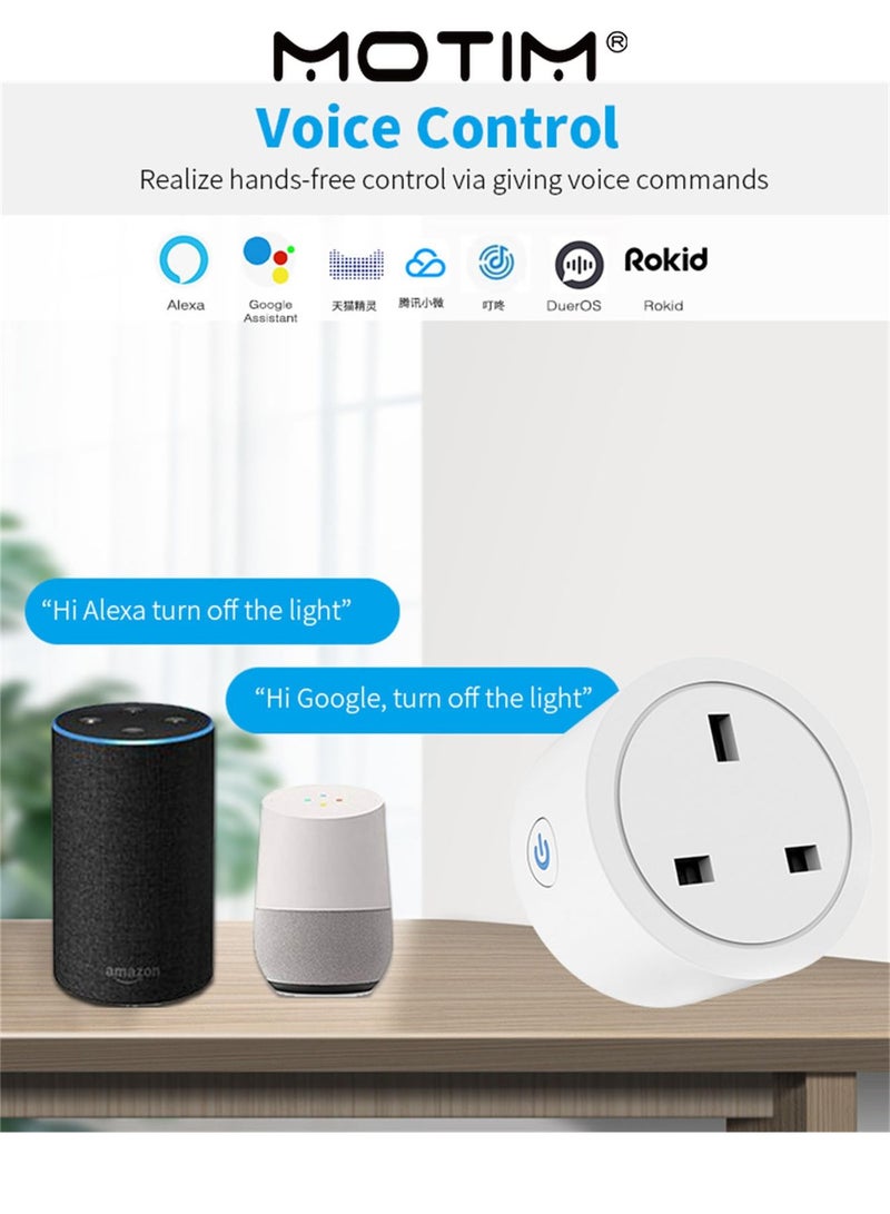 Motim 4 Pack WiFi Smart Plug 16A WLAN Smart Socket with  WiFi Plug Socket Remote Voice Control Works with Alexa Google Home for Home Automation - Image 4