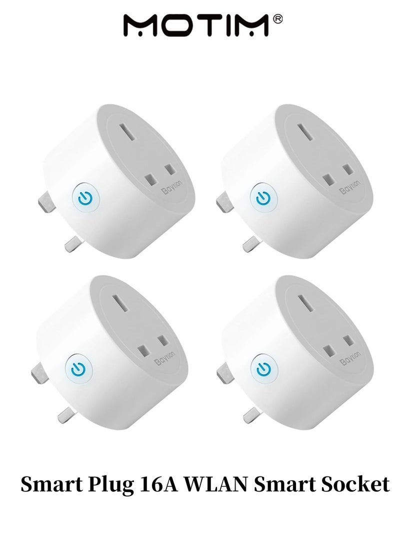 Motim 4 Pack WiFi Smart Plug 16A WLAN Smart Socket with  WiFi Plug Socket Remote Voice Control Works with Alexa Google Home for Home Automation - Image 1