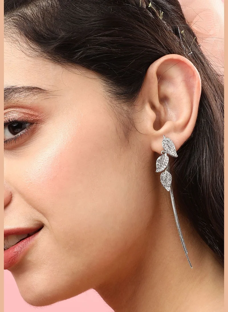 SOHI Silver Plated Designer Casual Drop Earring For Women