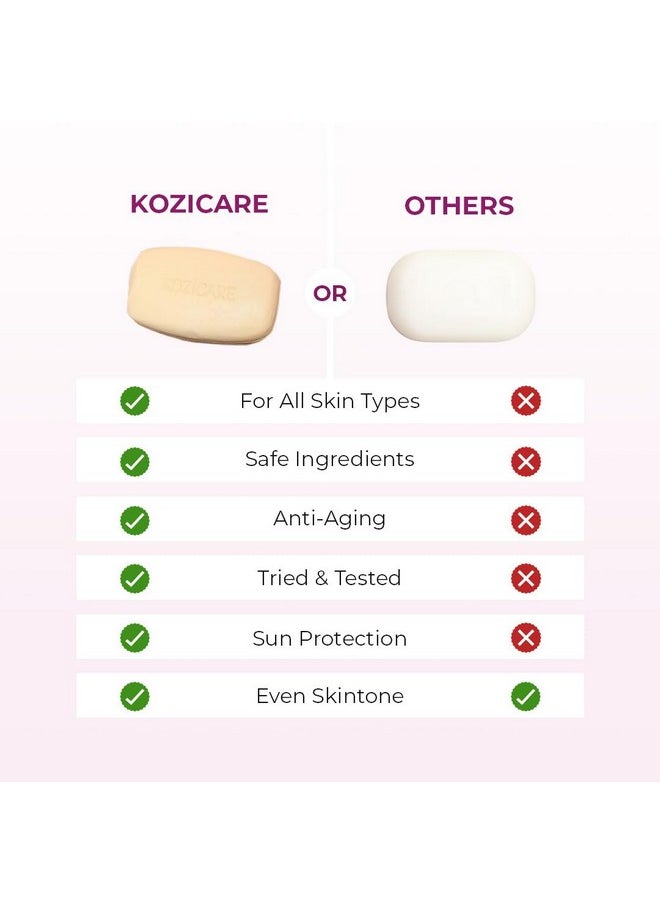 HealthVit - Kozicare Skin Lightening Soap - Pack Of 12 | Enriched With Kojic Acid & Vitamin C Sabun Soap | Anti-Aging & Sun Protection | Glowing Skin | Moisturizing Bath Soap For Men & Women - Image 1