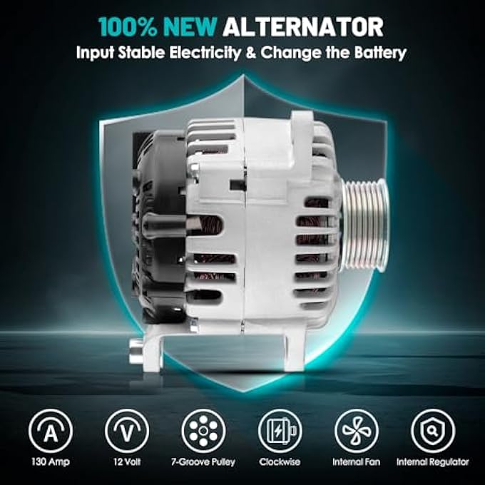 Farrme 11256 Car Alternators 130 Amp, 7-Groove Pulley Fit for Nissan Armada Frontier Pathfinder Titan Xterra Equator, for Infiniti QX56 Automotive Replacement Alternators 23100-ZH00A, 23100-ZH00B - Image 3