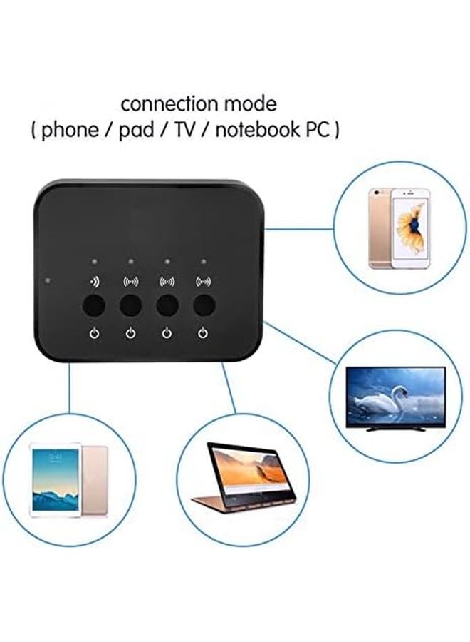 Black Bluetooth Transmitter Receiver 4 0 Audio Adapter 3 in 1 Stereo Sharing Device - Image 4