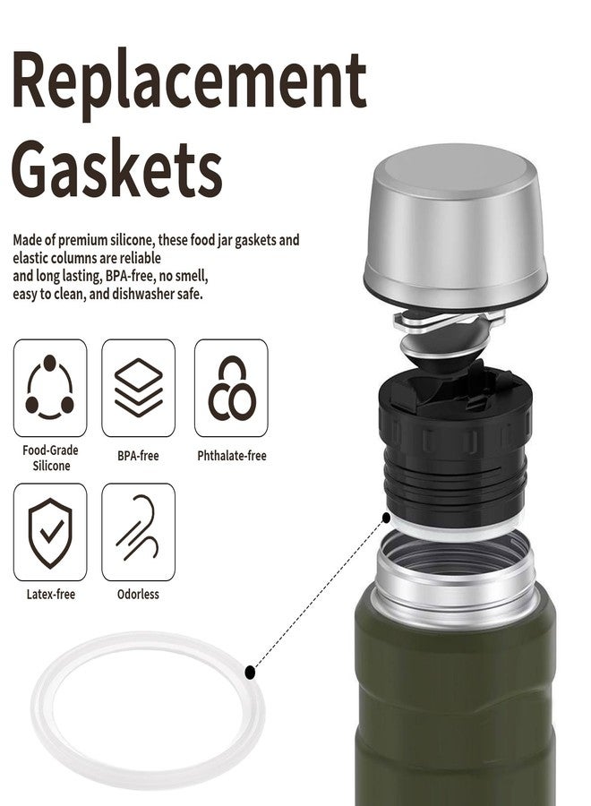 Antrys Replacement Gaskets Compatible with Thermos Stainless King Food Jar 16 and 24 Ounce, Silicone Seals Ring Ensures Containers a Leak-Proof Seal, O-Rings with No Phthalate/Latex/BPA - 6 Pack - Image 3