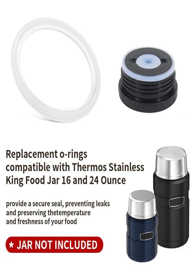 Antrys Replacement Gaskets Compatible with Thermos Stainless King Food Jar 16 and 24 Ounce, Silicone Seals Ring Ensures Containers a Leak-Proof Seal, O-Rings with No Phthalate/Latex/BPA - 6 Pack - Image 2