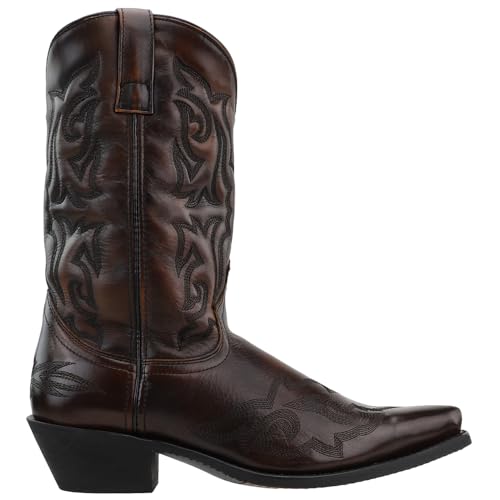 Laredo Mens Hawk Embroidered Snip Toe Casual Boots Mid Calf - Brown - Size 8.5 3E - Image 1