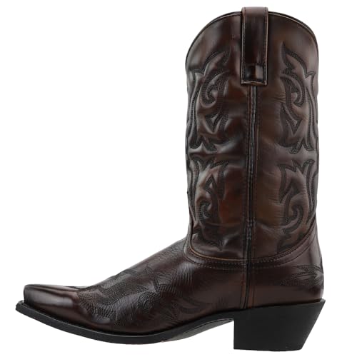 Laredo Mens Hawk Embroidered Snip Toe Casual Boots Mid Calf - Brown - Size 8.5 3E - Image 3