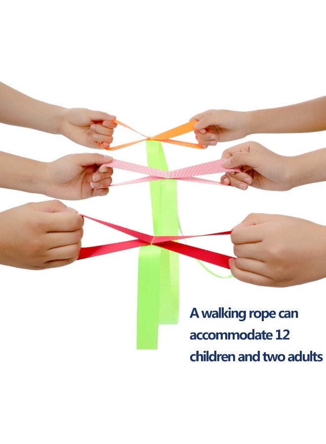 TecUnite TecUnite 2 Packs Short Walking Rope with 12 Handles for Preschool Children Toddlers Daycare Schools Teachers - Image 5
