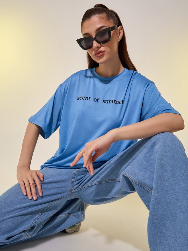 Styli Styli Round Neck Slogan Print T-Shirt  - Image 1