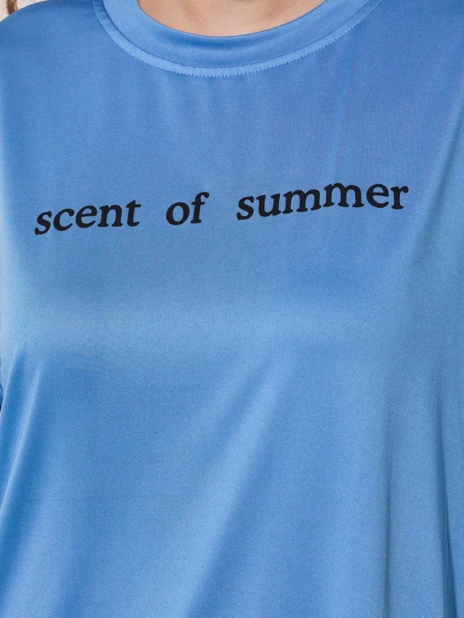 Take Two Round Neck Slogan Print T-Shirt