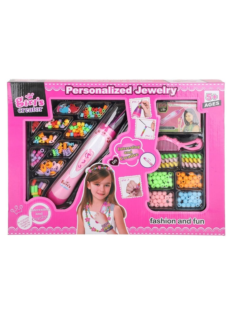 Hair Braiding Toy Accessories Set DIY Hair Styling Tools Multi-Function Hair Braiding Machine DIY Hair Styling Tool with Comb and Big Set of Beads and Accessories - Image 1