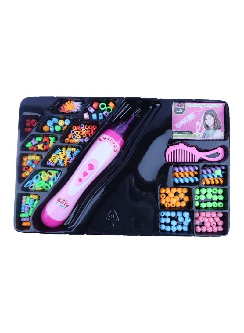 Hair Braiding Toy Accessories Set DIY Hair Styling Tools Multi-Function Hair Braiding Machine DIY Hair Styling Tool with Comb and Big Set of Beads and Accessories - Image 3