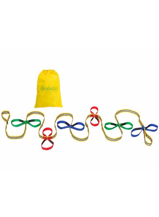 Walkodile Grab & Go Children's Walking Rope (12 child). Teacher Designed. Extra Safety Feature on Handles. Strong Fabric & Heavy Duty Stitching. Includes Learning Games for Walks Guide - Image 1