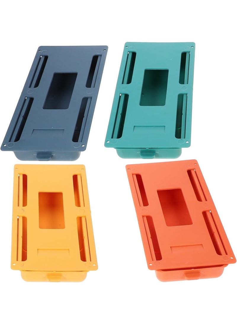 SOLARAE Pen Holder Under Desk Organisers, Under Desk Drawer 4 Pack Under Desk Storage, Drawer Organizer Set, Self-Stick Expandable Drawer Tray for Office, Home, School - Image 1